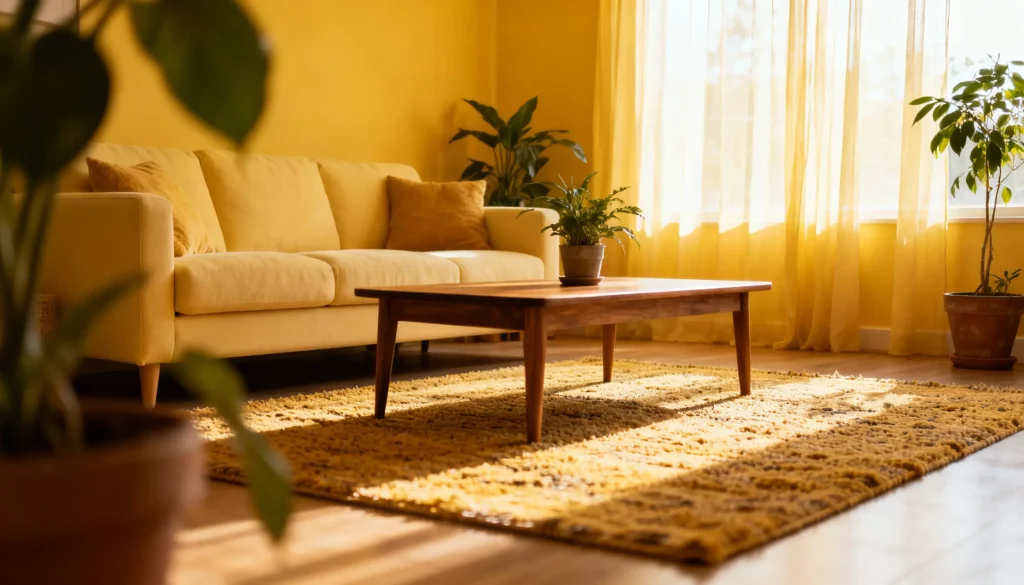 Żółty salon – aranżacje, inspiracje i pomysły